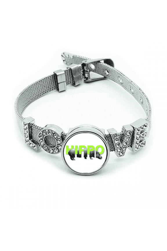 Hippo Body Combination Bracelet Wristband Crystal Love Adjustable Bangle