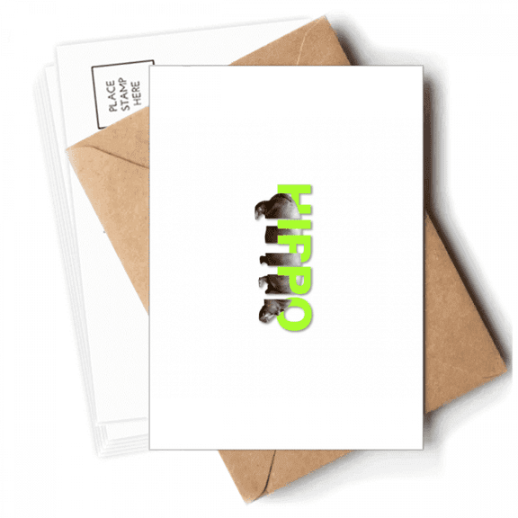 Hippo Body Combination Postcards Envelopes Blank Note Cards Mailing