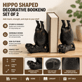 thumbnail image 1 of Hippo Bookend, Heavy Duty Resin Acrobatic Animal Book Stop with Modern Sculptural Design for Bookshelf, Office, Study and Home Decor,A#Brown, 1 of 9