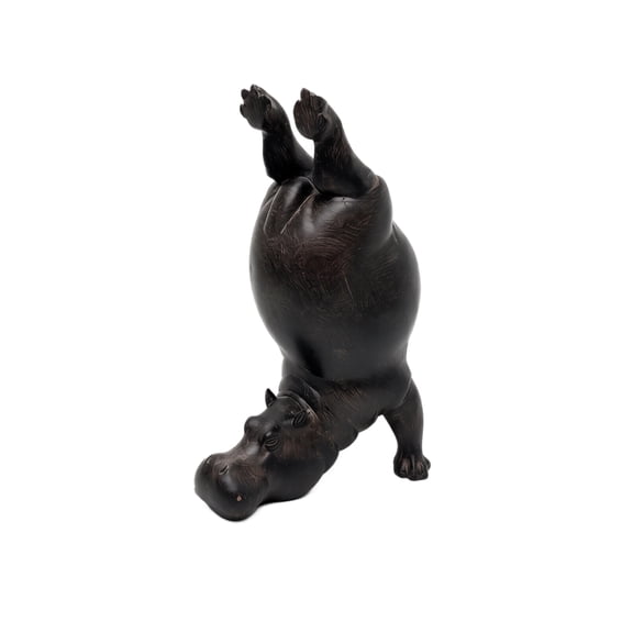 Hippo Bookends, Heavy Resin Acrobatic Hippo Bookends for Shelves, 10 Inch Tall Decorative Book Ends with Upside-Down Design for Farmhouse Home Office Decor