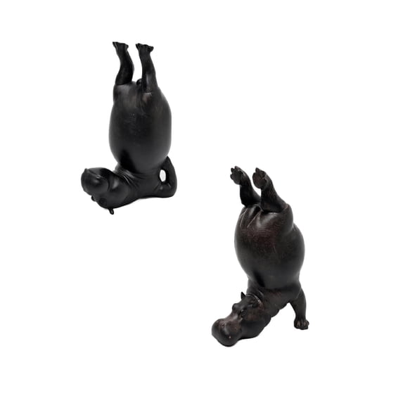 Hippo Bookends, Resin Animal Book Holder for Bookshelf, Funny Hippopotamus Book End for Home Office Library Shelf Decor, Decorative Book Organizer Gift