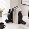thumbnail image 1 of Hippo Bookends Set of 2, Funny Yoga Animal Book Ends, Heavy Duty Resin Book Holders for Shelves, Cute Black Desk Decor for Kids Room Office, Unique Gifts for Readers, 1 of 8