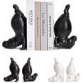 thumbnail image 1 of Hippo Bookends Single, Acrobatic Handstand Hippo Statue Book Holder, Black Resin Yoga Hippopotamus Book End for Bedroom Gym Shelf Storage, Cute Gift for Book Enthusiasts Style A, 1 of 7
