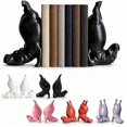thumbnail image 1 of Hippo Bookends Single, Creative Acrobatic Hippo Book Holder, Black Resin Upside Down Hippopotamus Book End for Desk Living Room Display, Fun Novelty Decor Gift Style B, 1 of 7