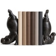 thumbnail image 1 of Hippo Bookends Single, Solid Resin Handstand Acrobatic Hippo Book Holder, Black Yoga Hippopotamus Book End for Tabletop Bookshelf Display, Creative Gift for Book Lovers Style A, 1 of 7