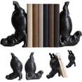 thumbnail image 1 of Hippo Bookends Single, Sturdy Resin Upside Down Hippo Book Holder, Whimsical Acrobat Hippopotamus Book End for Desktop Living Room Decor, Cute Reader Gift Black Style B, 1 of 7