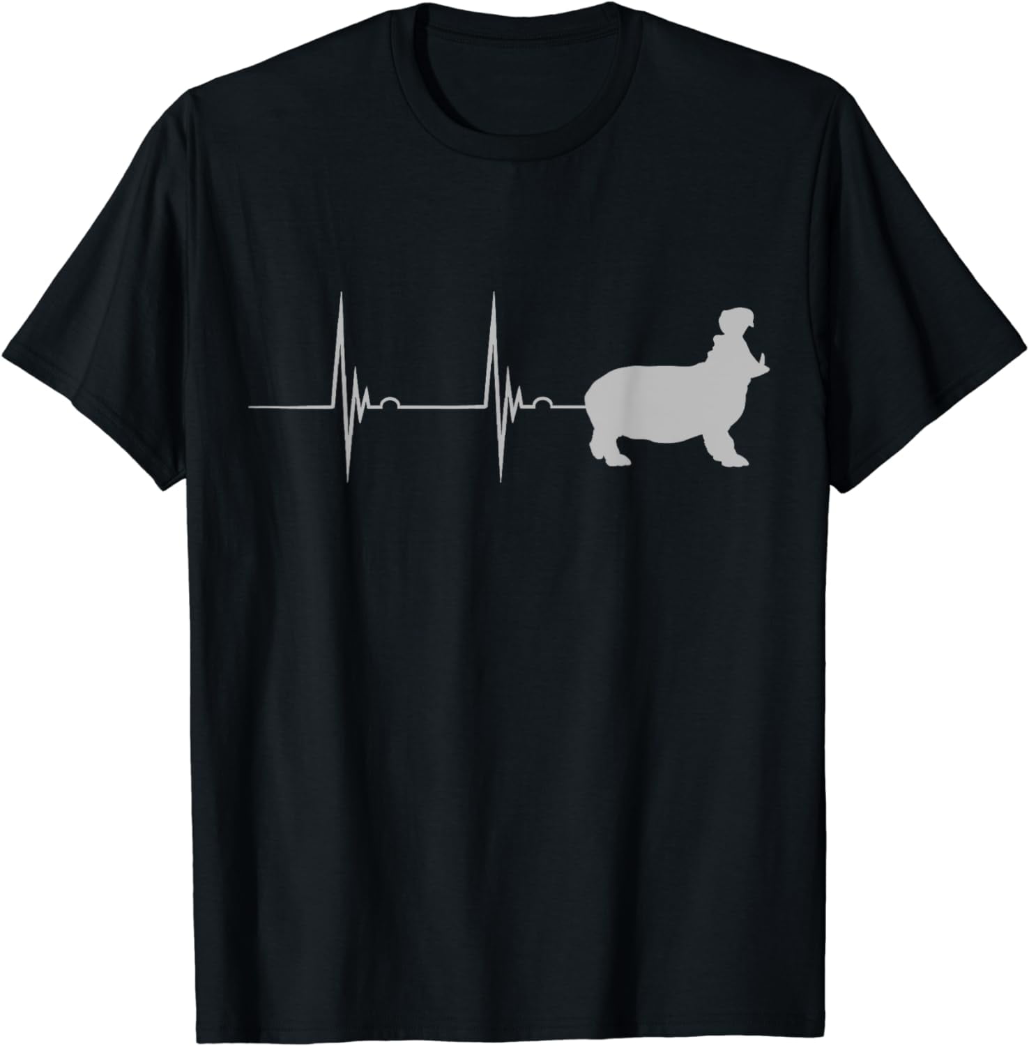 Hippo Favorite Zoo Animal Heartbeat EKG Pulse Zookeeper TShirt