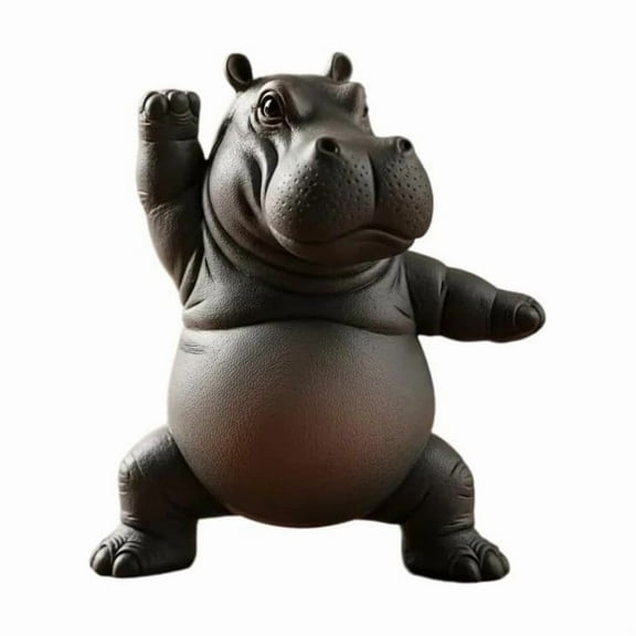Hippo Figurine Yoga Statue Meditation Hippopotamus Gifts Resin Knick Knacks Shelf Office Home Decor Zen Room Decoration Desk Accessories
