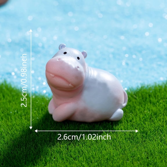 Hippo Figurine for Garden and Desk â Cute Animal Statue â Mini Hippo Sculpture for Home and Outdoor Decor