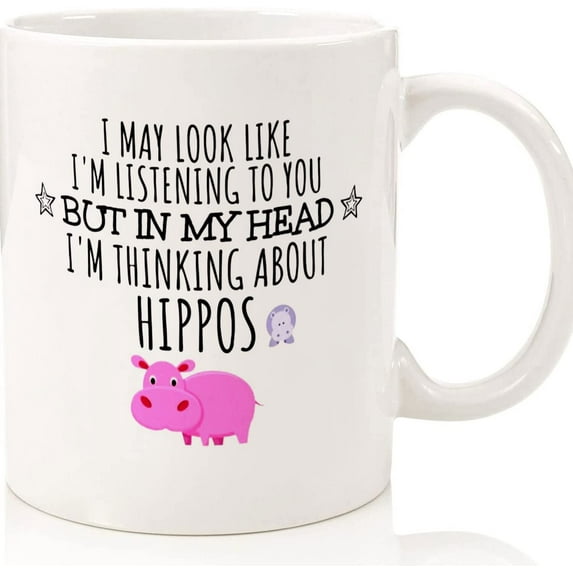 Hippo Gift, Hippo Mug, Hippo Lover Gift, Funny Hippo Gifts For Mum, Women, Her, Girls, Gifts For Hippo Lovers, Hippos, Crazy Hippo Lady, Ceramic Novelty Coffee Mugs 11oz, 15oz Mug, Tea C
