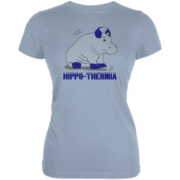 Hippo Hippothermia Cold Winter Funny Juniors Soft T Shirt