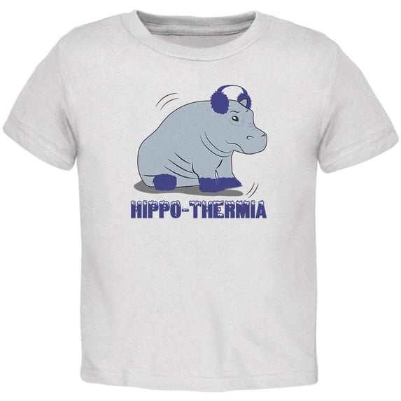 Hippo Hippothermia Cold Winter Funny Toddler T Shirt White 2T
