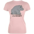 thumbnail image 1 of Hippo I'm Hungry Angry Funny Juniors Soft T Shirt Blush Pink MD, 1 of 1