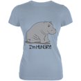 thumbnail image 1 of Hippo I'm Hungry Angry Funny Juniors Soft T Shirt Light Blue LG, 1 of 1