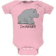 thumbnail image 1 of Hippo I'm Hungry Angry Funny Soft Baby One Piece Light Pink 0-3 M, 1 of 1