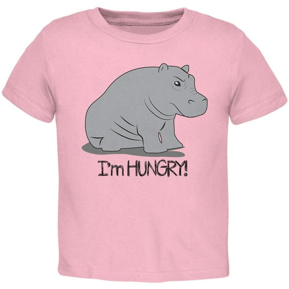 Hippo I'm Hungry Angry Funny Toddler T Shirt Light Pink Toddler Size 5/6