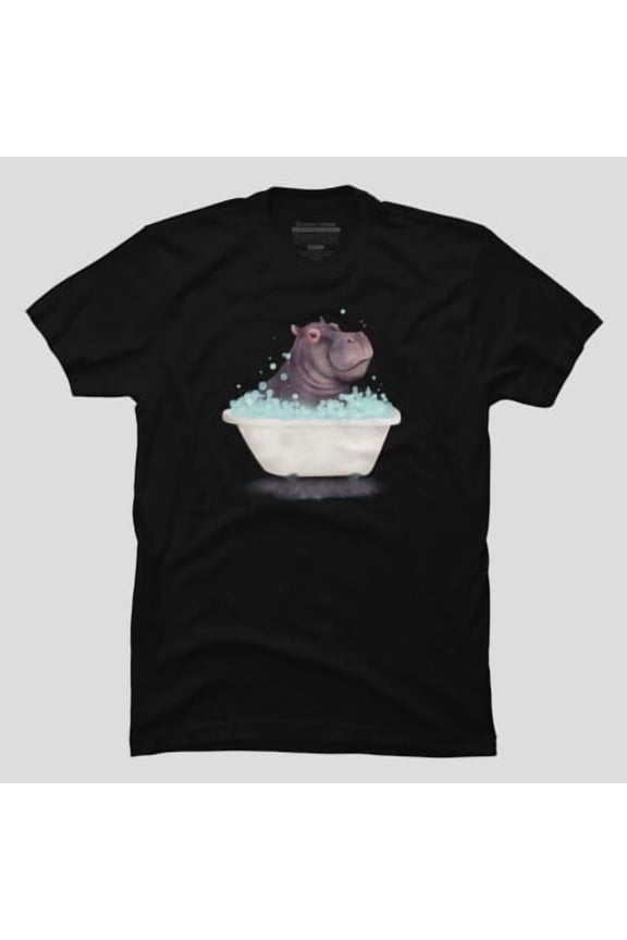 Hippo In The Bathtub Funny Animal Hygiene, H45164 Unisex T-Shirt, Up to 5XL Available
