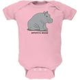 thumbnail image 1 of Hippo Mouse Hippopotamouse Funny Pun Soft Baby One Piece Light Pink 12-18 M, 1 of 1