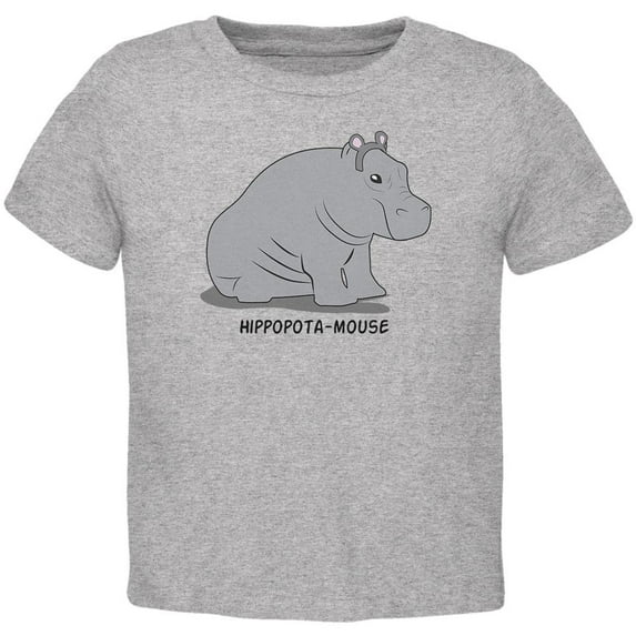 Hippo Mouse Hippopotamouse Funny Pun Toddler T Shirt Heather 3T