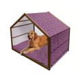 thumbnail image 1 of Hippo Pet House, Themed Student Animals on Purple Background Ornamented with Maths, Outdoor & Indoor Portable Dog Kennel with Pillow and Cover, 5 Sizes, Multicolor, by Ambesonne, 1 of 4
