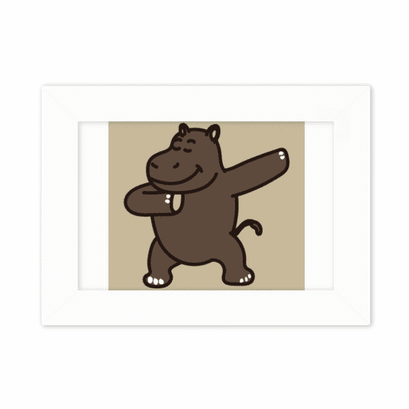 Hippo Standing Posture Art Deco Fashion Photo Mount Frame Picture Art Painting Desktop 5x7 inch