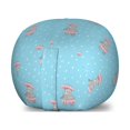 thumbnail image 1 of Hippo Storage Toy Bag Chair, Pattern with Hippo Girl Walking with Umbrella on a Rainy Day, Stuffed Animal Organizer Washable Bag, Large Size, Grey Pink Sky Blue, by Ambesonne, 1 of 3