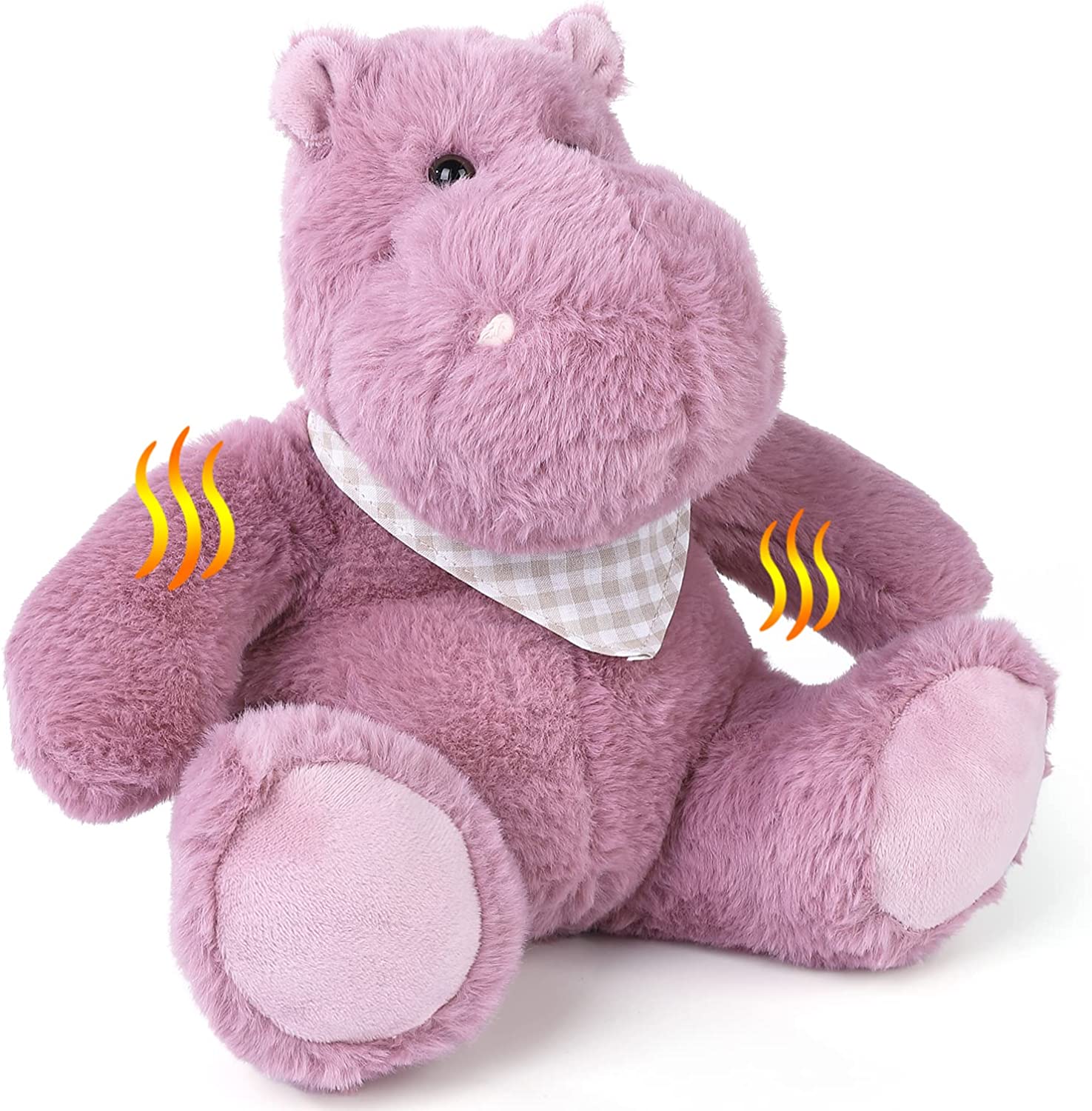 Hippo Stuffed Animal 9.8'', Pink Super Soft Hippo Plush of Chubby Body