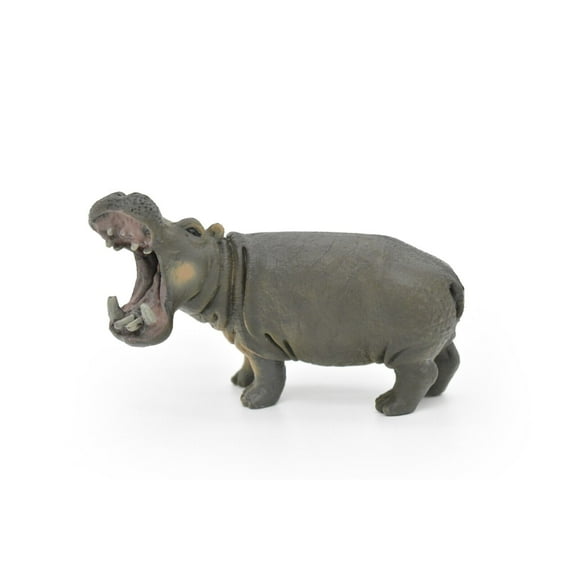Hippo Toy, Hippopotamus, Museum Quality Rubber Figure, Model, Educational, Animal, Hand Painted, Figurines 4.5" CH097 BB86
