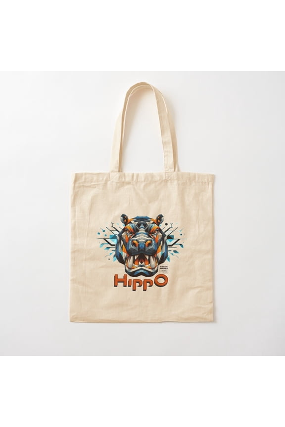 Hippo, Wild Nature Collection Canvas Tote Bags, Reusable Shopping Bag