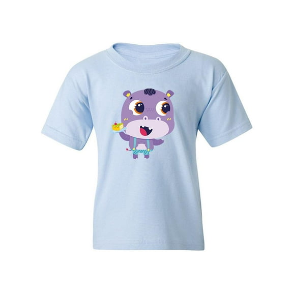 Hippo With A Cake T-Shirt Juniors -Image by Shutterstock,  x-Small
