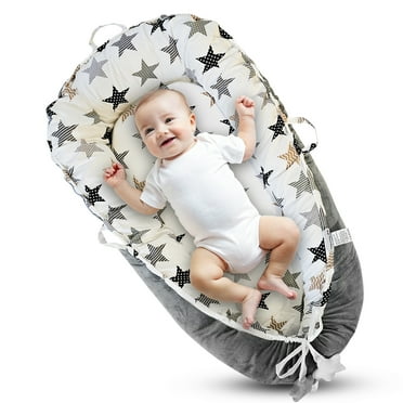 Baby Lounger Pillow For Newborn Reflux & Breastfeeding - Portable 15° Wedge Support Cushion With Anti-Slip Base, 0-24 Months