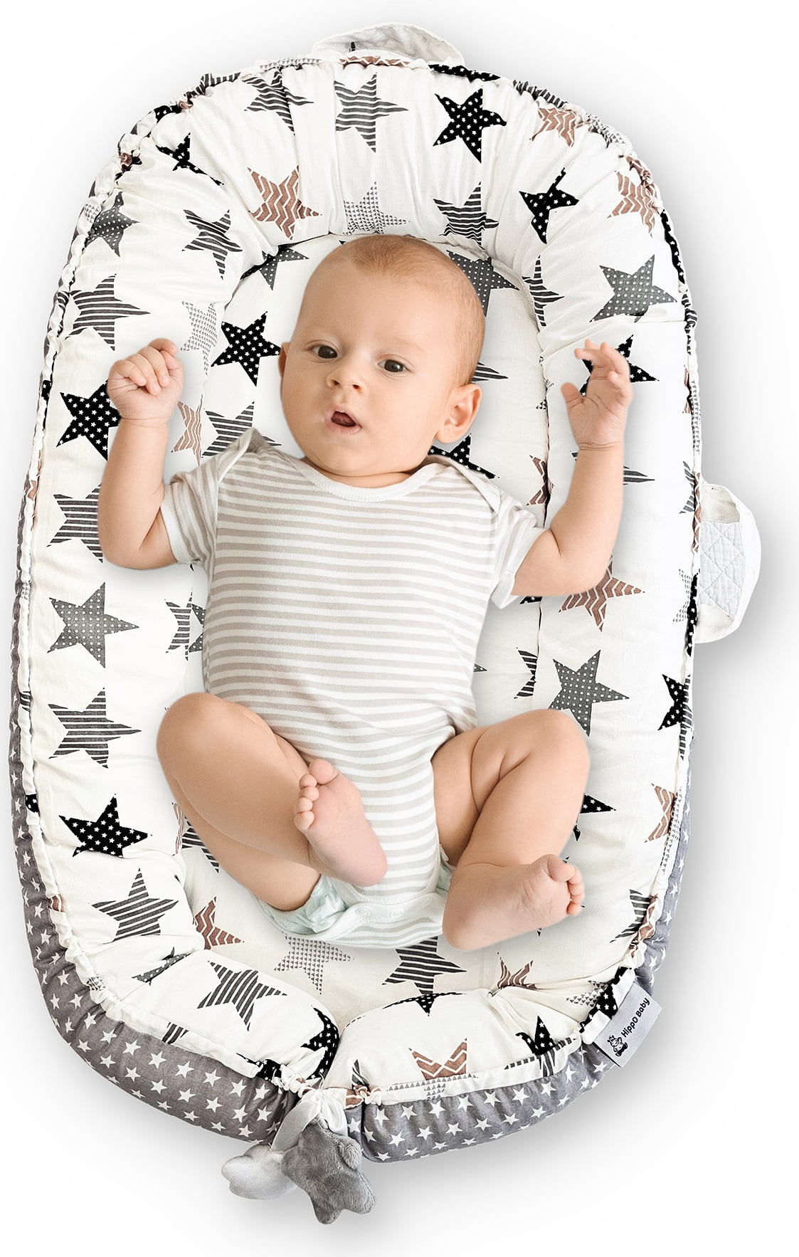HippoBaby Baby Lounger Pillow 012 months Soft Breathable Cotton Baby