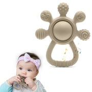 HippoBaby Silicone Gentle Rattle Easy Grip Soft Rudder Teether Rudder - Beige