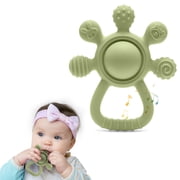 HippoBaby Silicone Gentle Rattle Easy Grip Soft Rudder Teether Rudder - Green