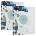 thumbnail image 1 of Hippocampus Blue 3 Ring Binders 1.5 inch Hardcover File Folders with Interior Pockets A4 Size Organizer for School Office Hospital, 1 of 8