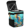 thumbnail image 1 of Hippocampus Foldable Car Trash Bin with Lid and Leak-proof Hanging Storage Bag Mini Trash Can Car Garbage Can, 1 of 6