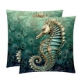 thumbnail image 1 of Hippocampus Inserts with Chair Pillow Covers - Set of 2, Unique Patterns, Various Sizes 16x16, 18x18, 20x20 Inches for Home Decor and Special Occasions, 1 of 6