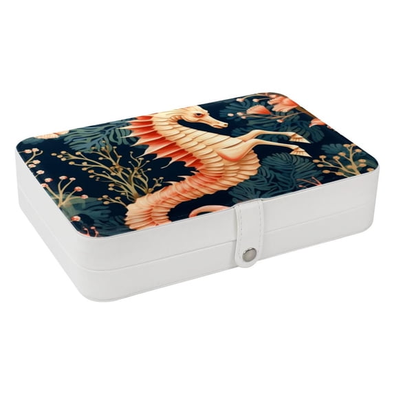 Hippocampus Portable PU Leather Necklace Holder with Removable Compartment - Jewelry Stand, Jewelry Boxes, Jewelry Organizer
