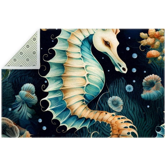 Hippocampus Quick-Dry Absorbent Floor Mat with Backing - Plush Bathroom Carpet for Home Decor - Machine Washable Taupe Rug for Bath, Shower, and Vanity - 24 x 36 Inches