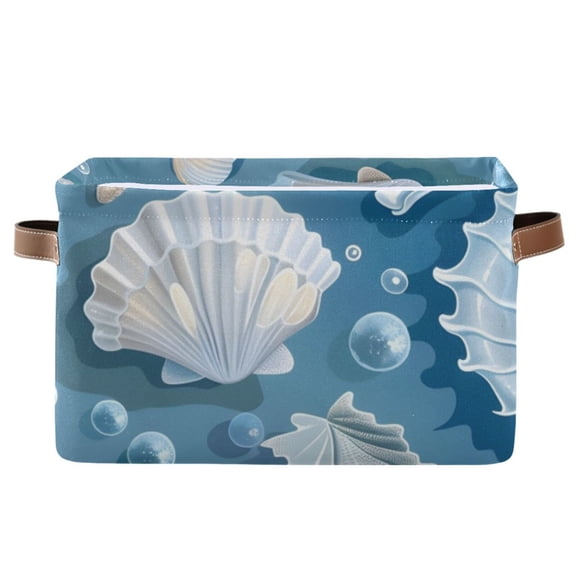 Hippocampus Starfish Shells Storage Bins Baskets With Handles Storage Box Clothes Organizer Organization Toys