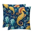 thumbnail image 1 of Hippocampus Throw Pillow Covers - Set of 2 - Unique Patterns, 16x16, 18x18, 20x20 Inches - Bed Pillow Decor for Home for All Occasions, 1 of 1