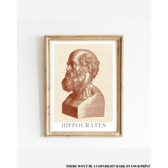 Hippocrates Bust Print, Medical Art, Doctor Office Wall Art, Med School Graduation Gift, Doctor Gift, Medicine Decor, Medical Symbol Wall Art, Modern Wall Decor, 16x24 UNFRAMED