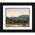 thumbnail image 1 of Hippolyte-Benjamin Adam 18x15 Black Ornate Wood Framed Double Matted Museum Art Print Titled - View of Saint-Louis Hospital and Buttes-Chaumont (1830), 1 of 5