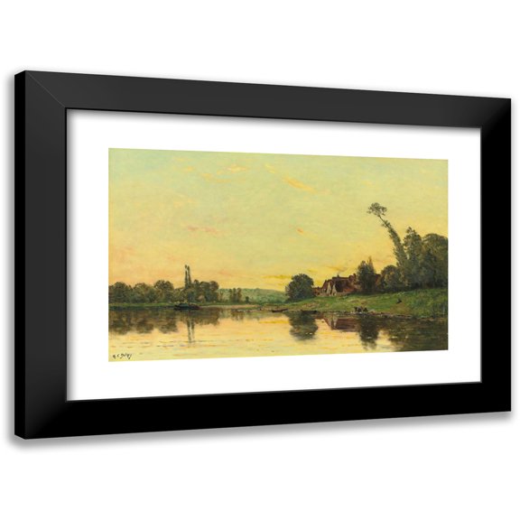 Hippolyte Camille Delpy 14x11 Black Modern Framed Museum Art Print Titled - School Sun in Portjoie