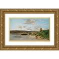 thumbnail image 1 of Hippolyte Camille Delpy 24x15 Gold Ornate Framed and Double Matted Museum Art Print Titled - Edge of the Seine in Rangifort, in the Morning, 1 of 4