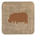 thumbnail image 1 of Hippopotamus Burlap and Brown Foam Coasters, Set - 4, 1 of 1