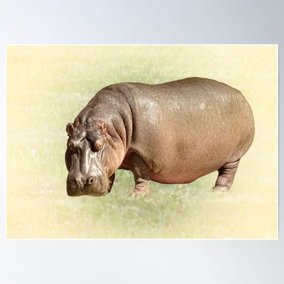 Hippopotamus Poster Wall Art, Modern Wall Decor For Living Room Bedroom, 8x12 UNFRAMED