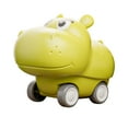 thumbnail image 1 of Hippopotamus-Shaped Plastic Car Toy for Indoor Outdoor Play - Easy Push Vehicle with Floral Side Detail, 1 of 7
