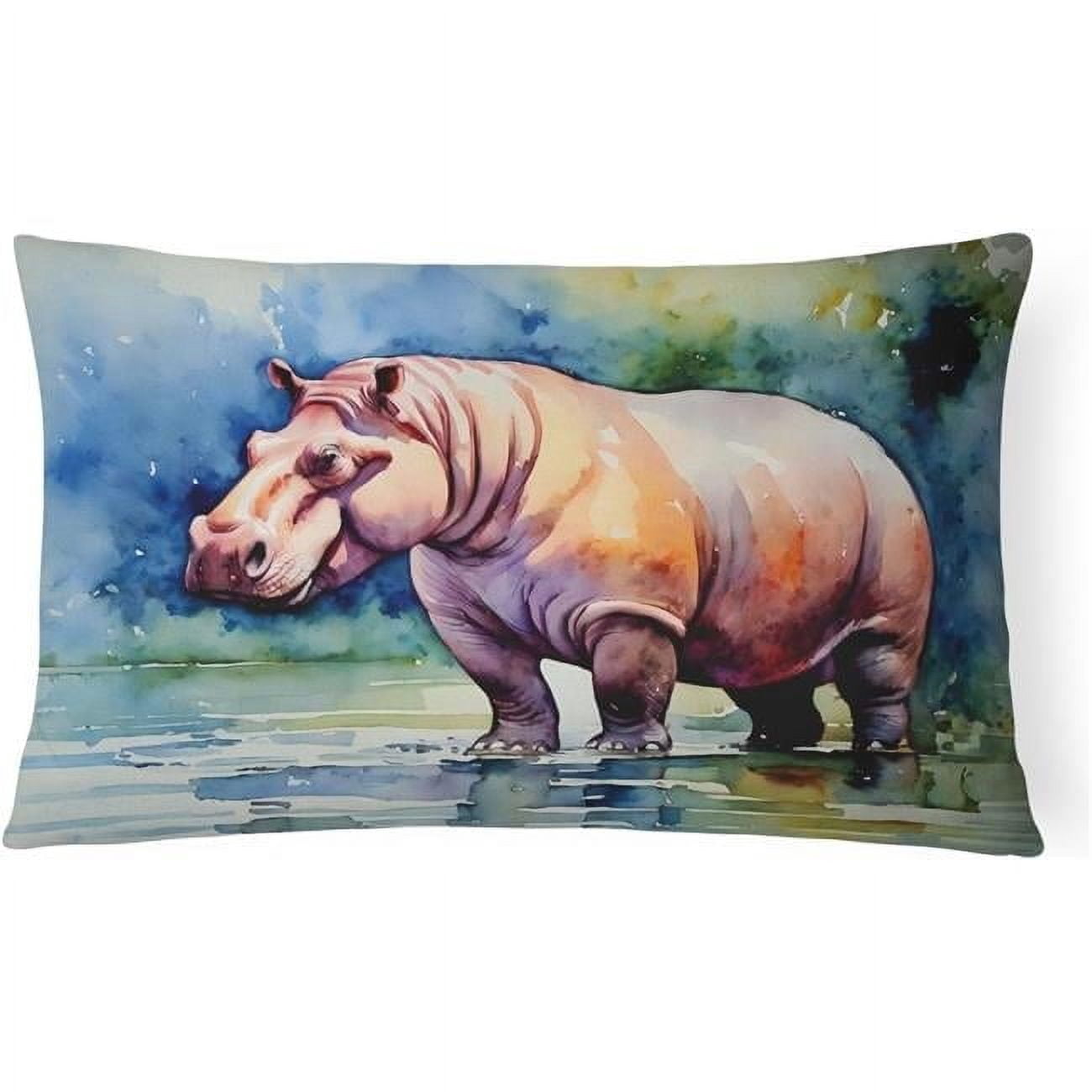 Hippopotamus Throw Pillow 12 in x 16 in