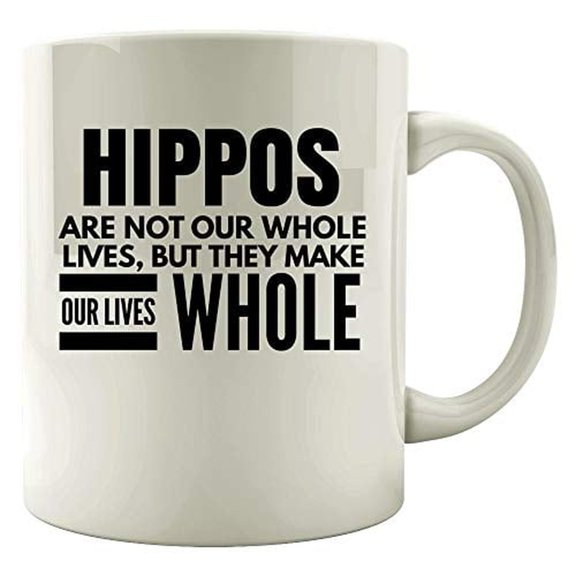 Hippos 11 oz Coffee Mug - Make Our Lives Whole White Ceramic Gift
